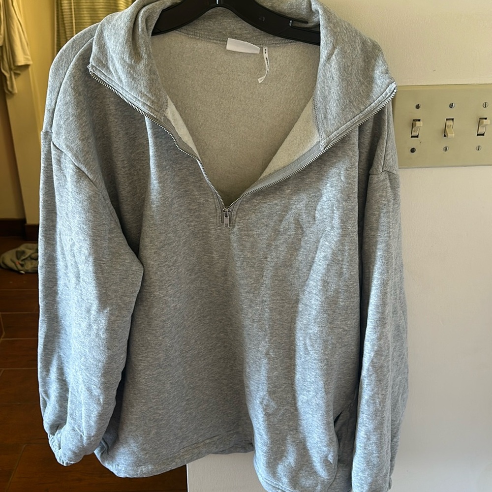 Oversized grey quarter zip from urban outfitters